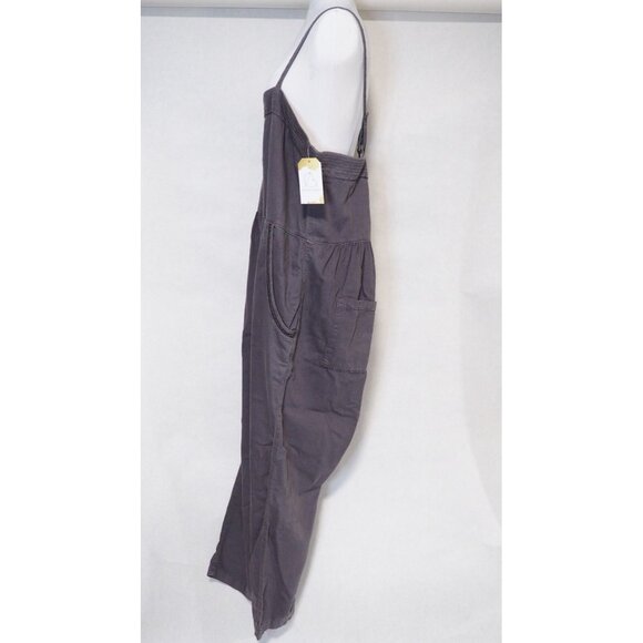 Postmark Equinox Gray Cotton Linen Cropped Apron Jumpsuit, Size XL - Picture 2 of 12